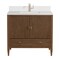 James Martin Vanities 36'' Vanity, Mid Century Walnut w/ Single Hole 3 CM White Zeus Quartz Top & Backsplash 485-V36-WLT-1WZ - alternate 1